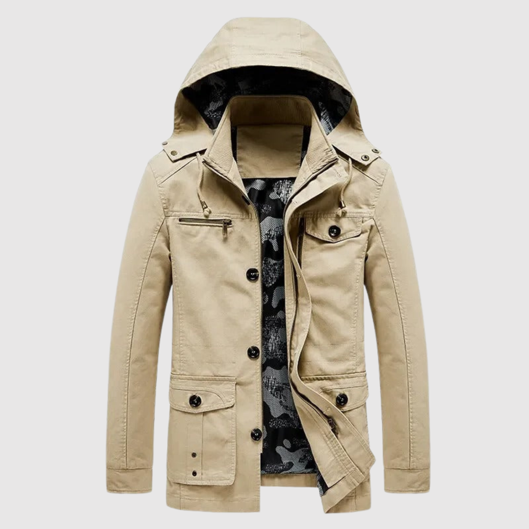 Marek – Veste d'hiver en cuir écologique avec doublure isolante