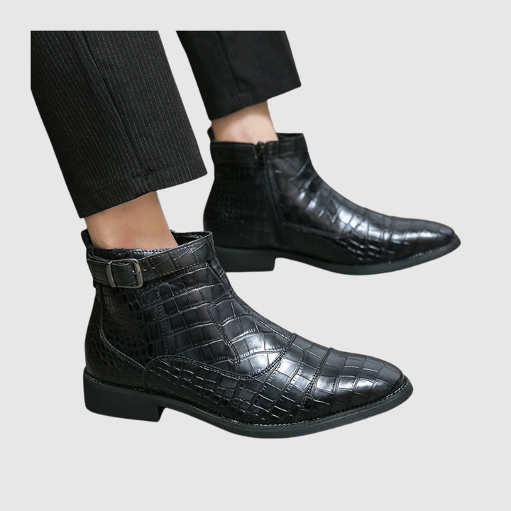 Oskar – Chaussures en cuir crocodile avec texture exclusive