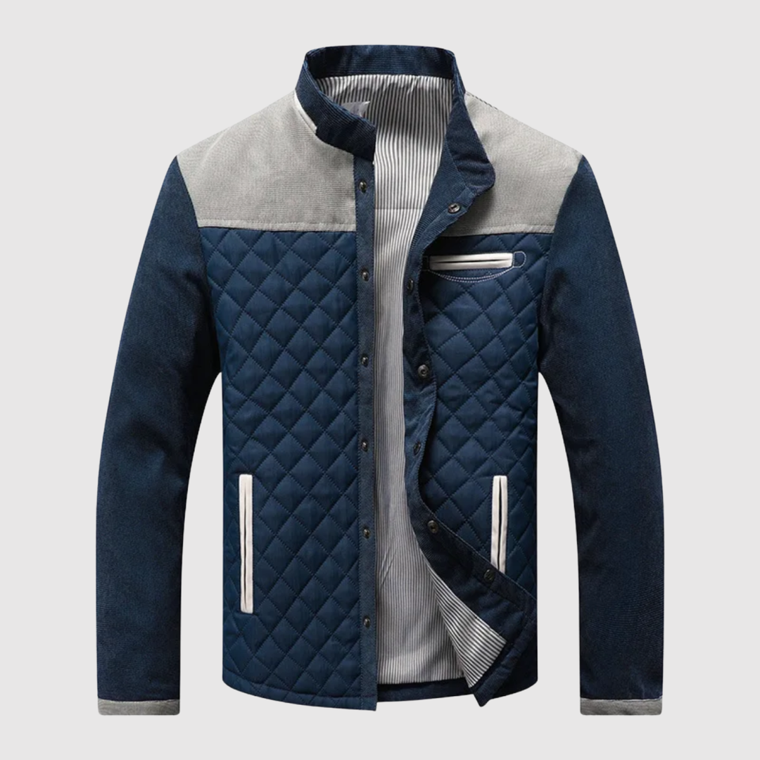 Šimon – Veste matelassée avec col contrastant en daim doux
