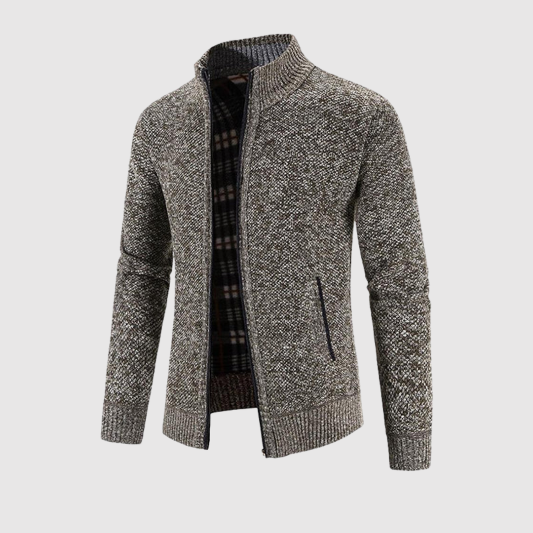 Šimon – Gilet tressé avec fermeture éclair et design élégant