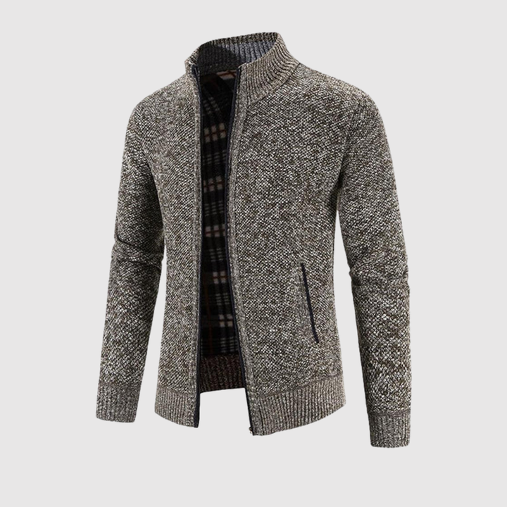 Šimon – Gilet tressé avec fermeture éclair et design élégant