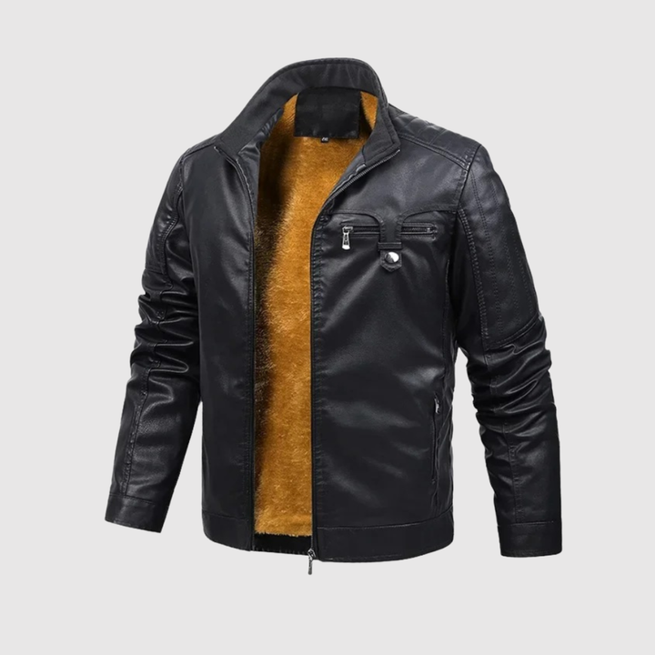 Dorian – Veste en cuir avec doublure contrastante et caractère élégant