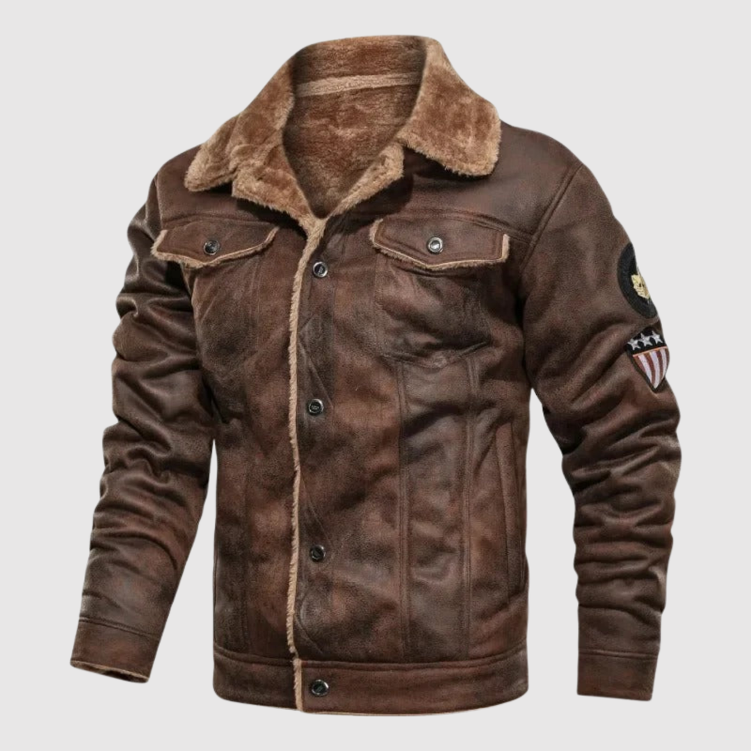 Dorian – Veste d'hiver chaude avec col en fourrure de style rétro