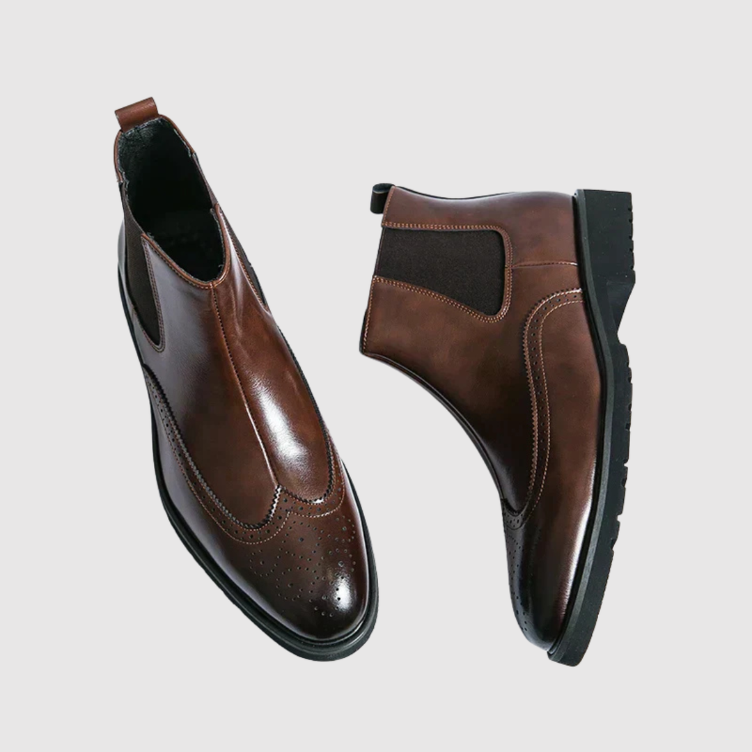 Oskar - Chaussures en cuir avec panneau élastique