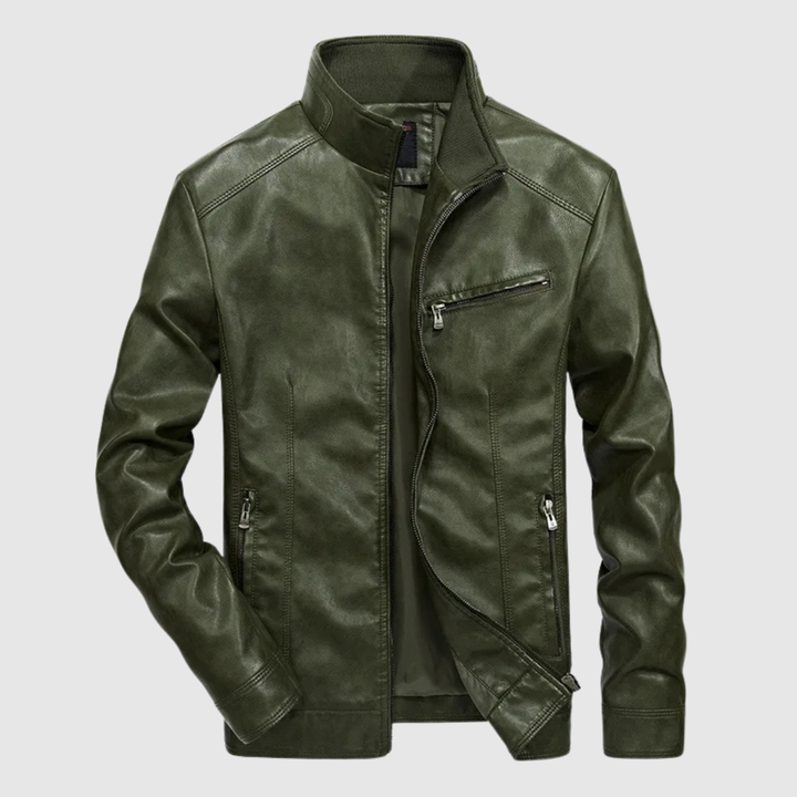 Dorian – Veste en cuir avec fermeture éclair et caractère urbain