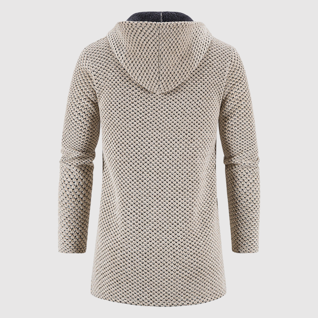 Marek - Pull long en tricot avec capuche