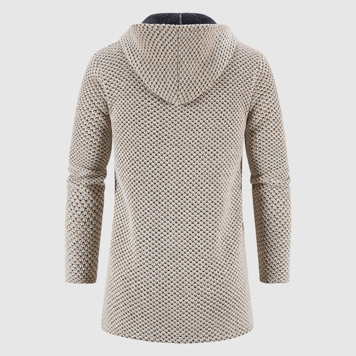 Marek - Pull long en tricot avec capuche