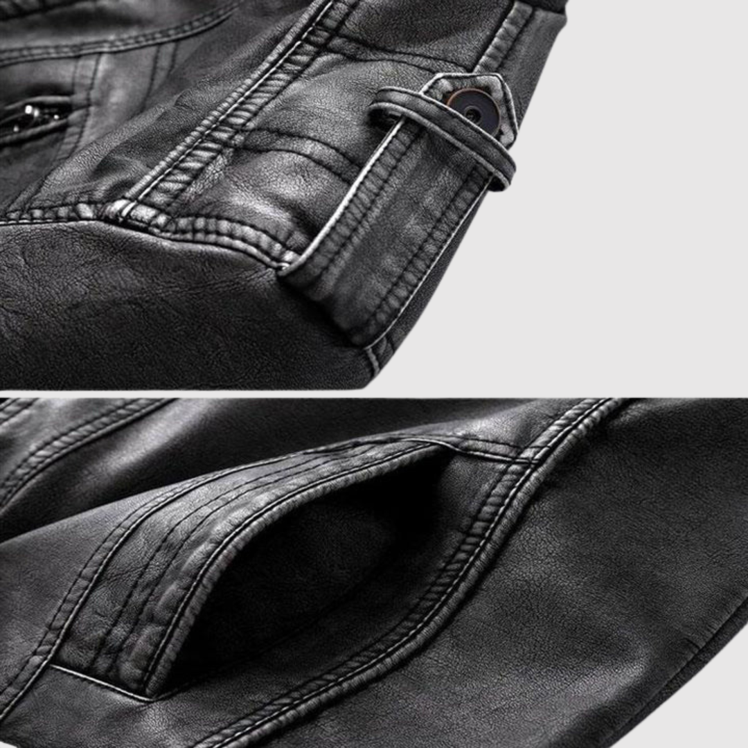 Dorian – Veste en cuir avec fermeture éclair et design urbain moderne