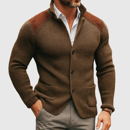 Šimon – Cardigan tressé élégant avec des épaules contrastées
