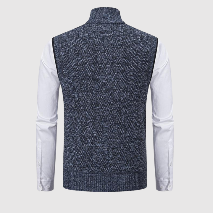 Šimon - Gilet texturé en maille pour homme avec fermeture éclair