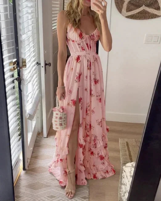 Sónia - Robe midi à imprimé floral