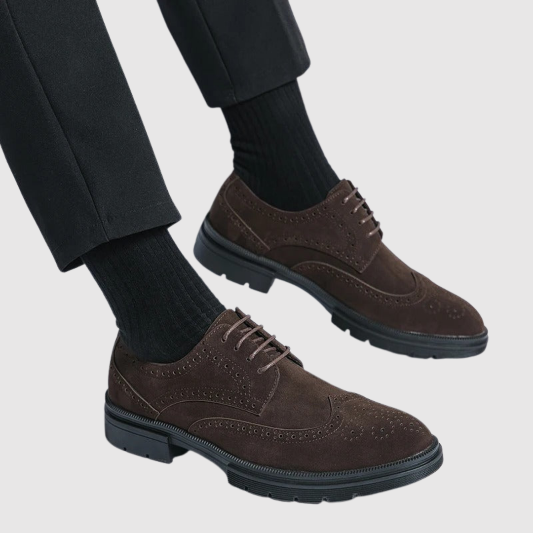 Viktor – Chaussures pour hommes en velours classiques avec une semelle moderne