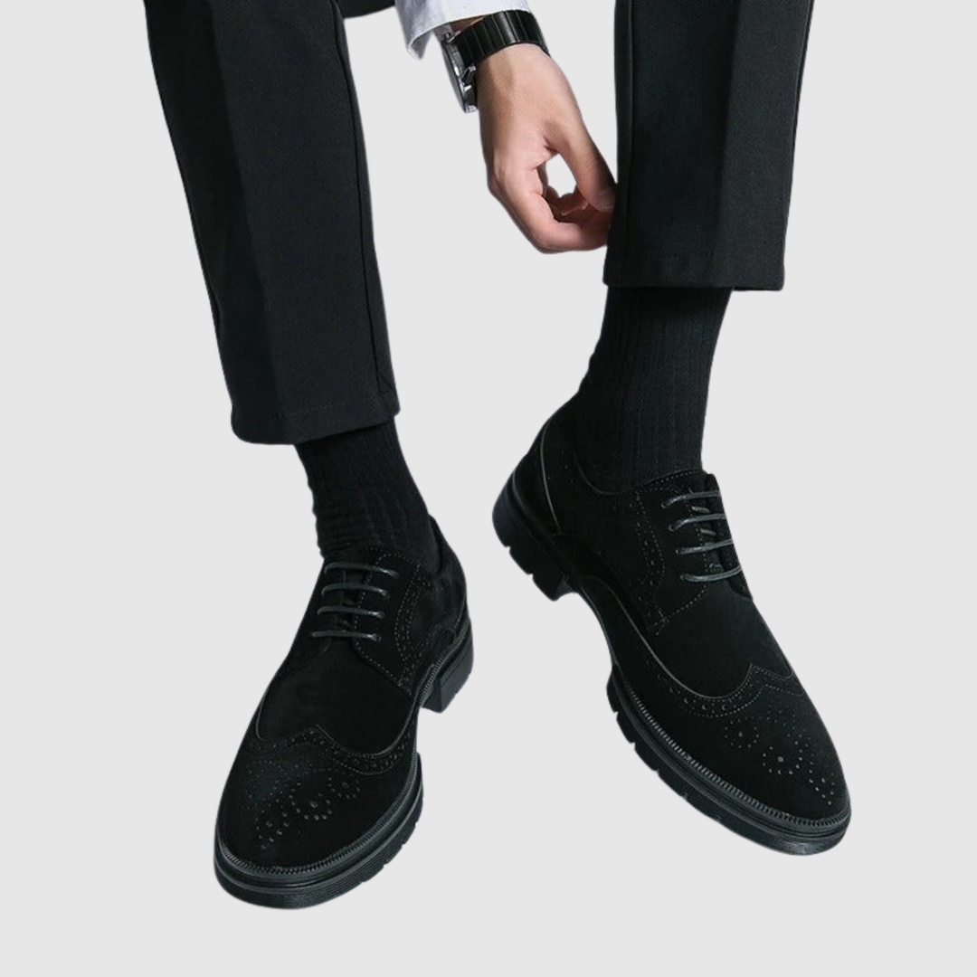 Viktor – Chaussures pour hommes en velours classiques avec une semelle moderne