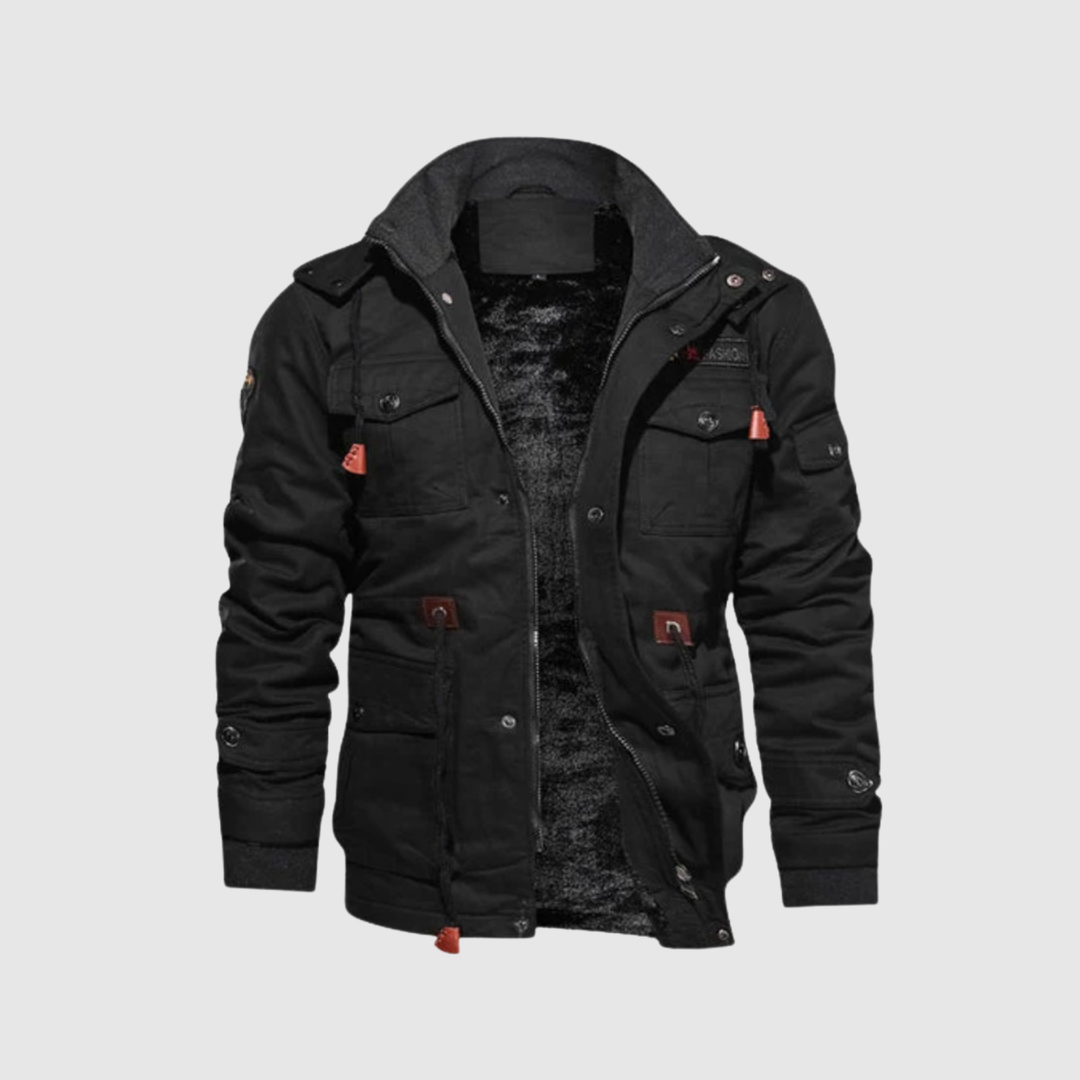Marek – Veste d'hiver avec doublure en laine et détails en cuir