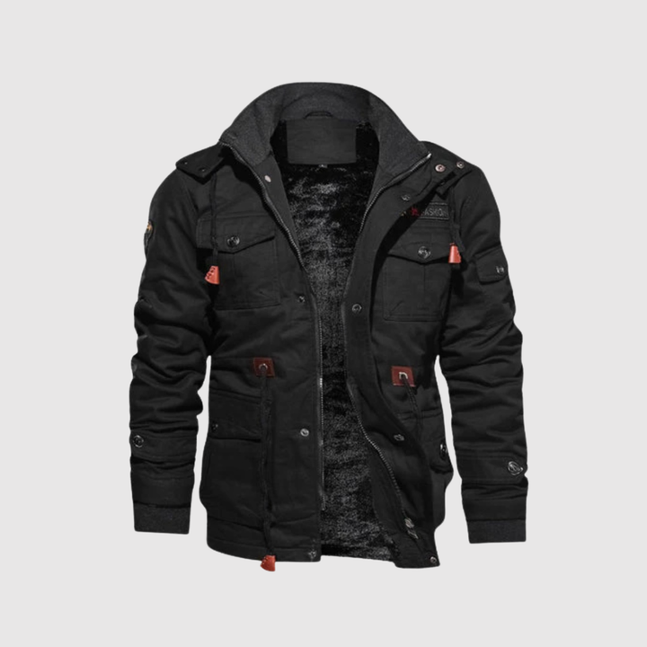 Marek – Veste d'hiver avec doublure en laine et détails en cuir