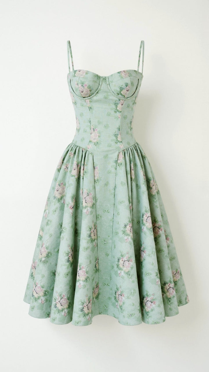Odete - Robe midi avec corsage structuré