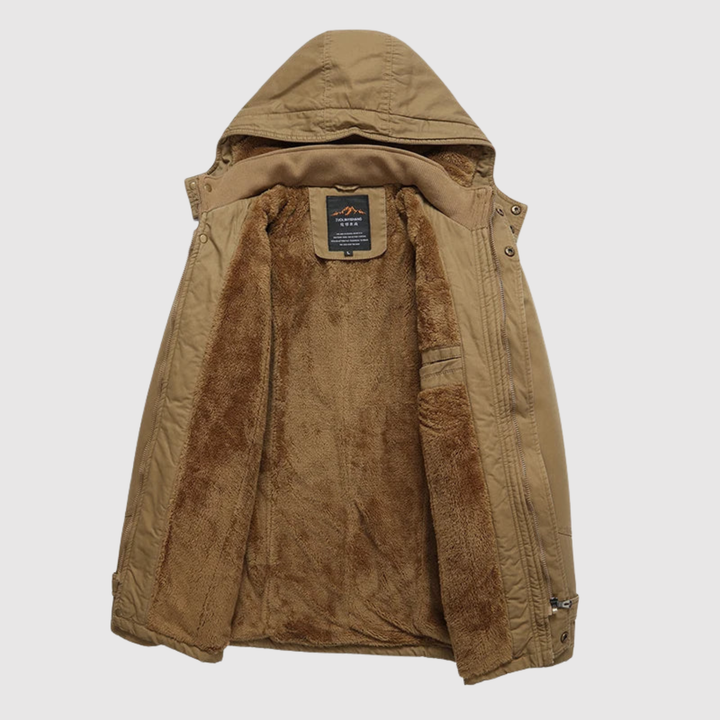 Marek – Veste d'hiver en laine avec ceinture et capuche