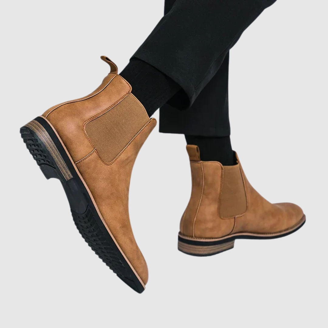 Oskar - Chaussures en cuir avec inserts élastiques