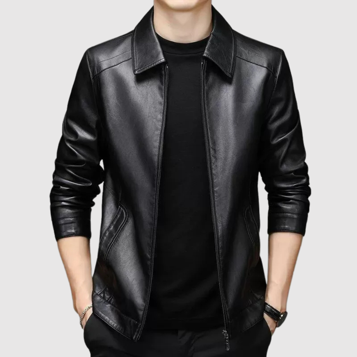 Dorian – Veste en cuir classique avec col pur