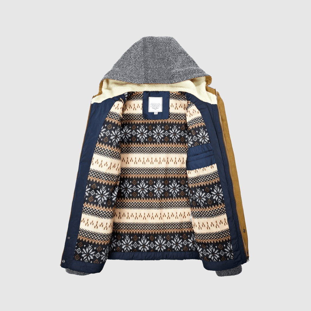 Marek – Veste d'hiver avec capuche et détails ethniques