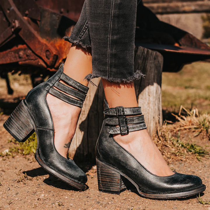 Ginevra - Chaussures à talons hauts avec plusieurs lanières et semelle épaisse