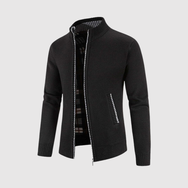 Šimon – Gilet tressé avec fermeture éclair et design élégant