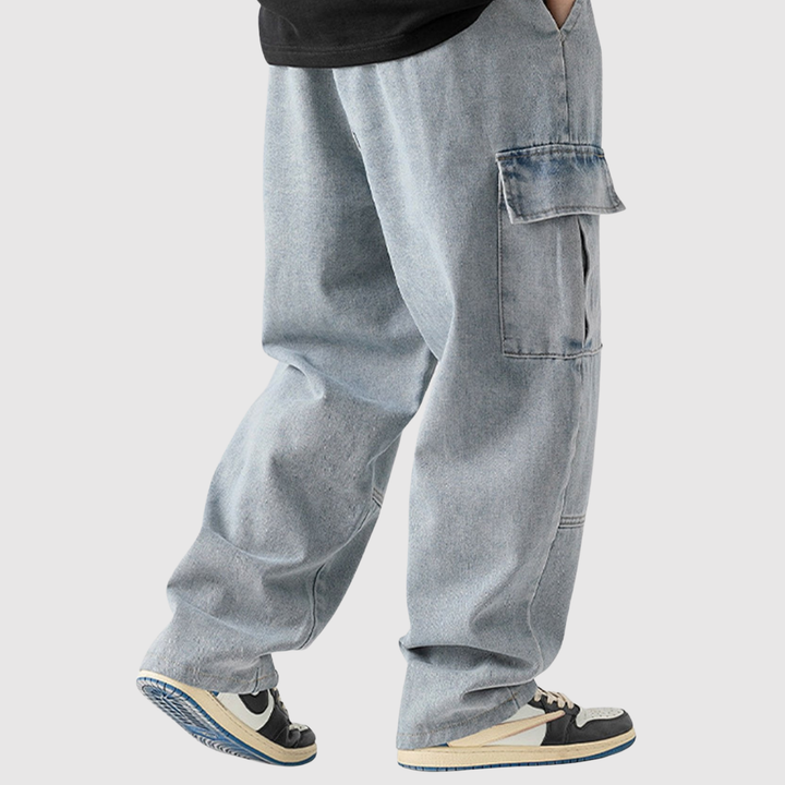 Bruno – Jeans cargo amples avec taille élastique