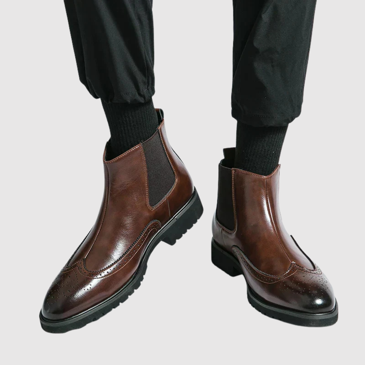 Oskar - Chaussures en cuir avec panneau élastique