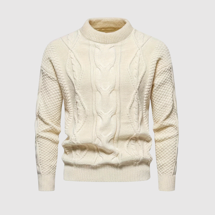 Daniel – Pull clair avec tissage en torsade au design classique