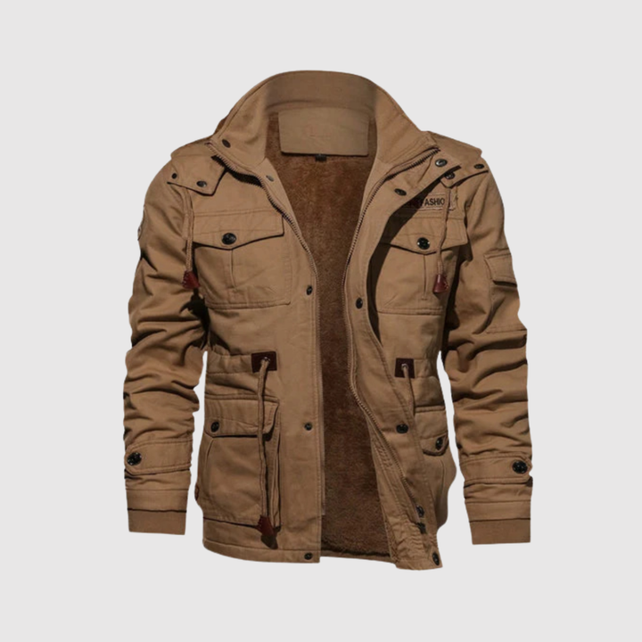Marek – Veste d'hiver avec doublure en laine et détails en cuir
