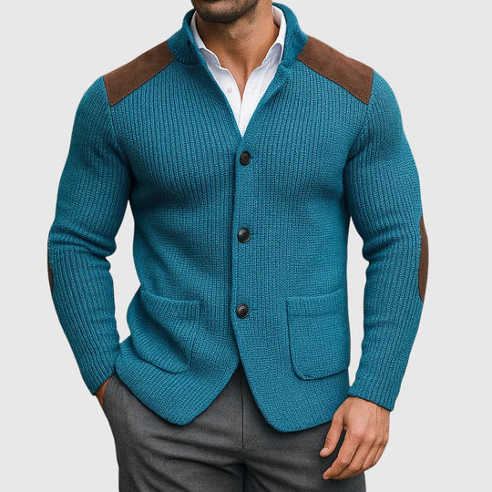 Šimon – Cardigan tressé élégant avec des épaules contrastées