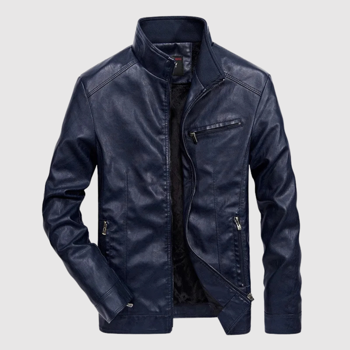 Dorian – Veste en cuir avec fermeture éclair et caractère urbain