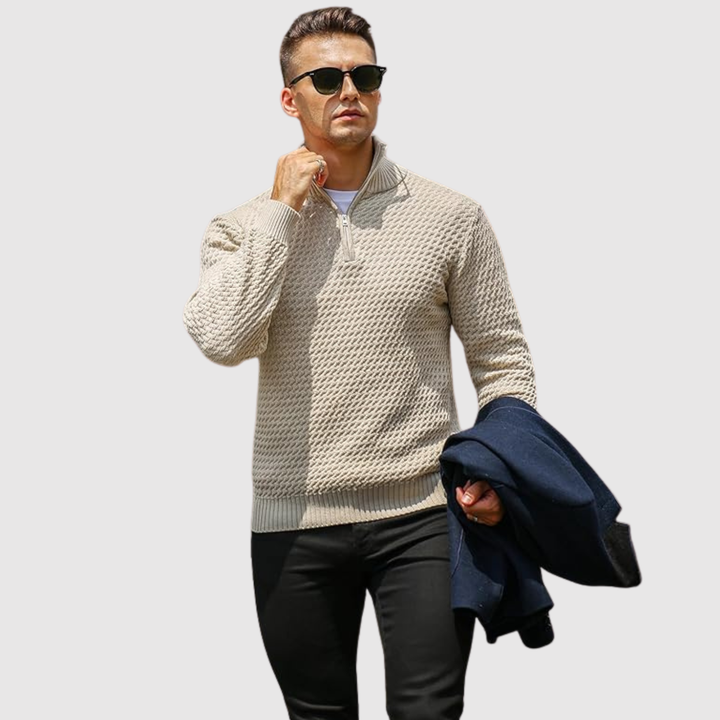 Daniel – Pull à col montant et design stylé