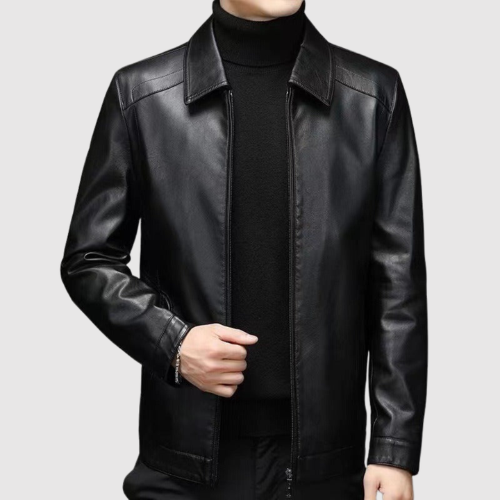 Dorian – Veste en cuir classique avec col pur