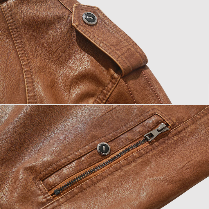 Dorian – Veste en cuir avec doublure en laine