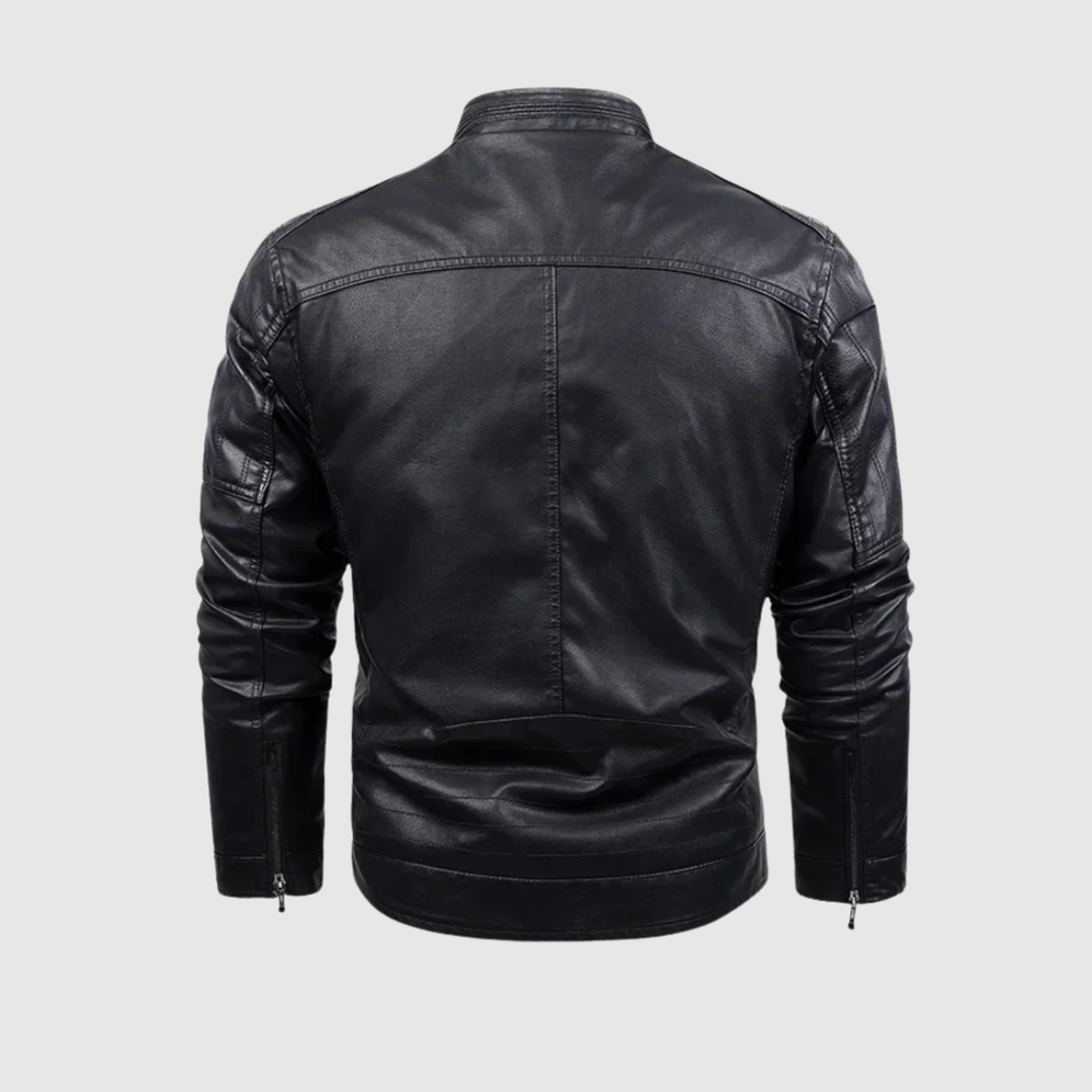 Dorian – Veste en cuir avec doublure contrastante et caractère élégant