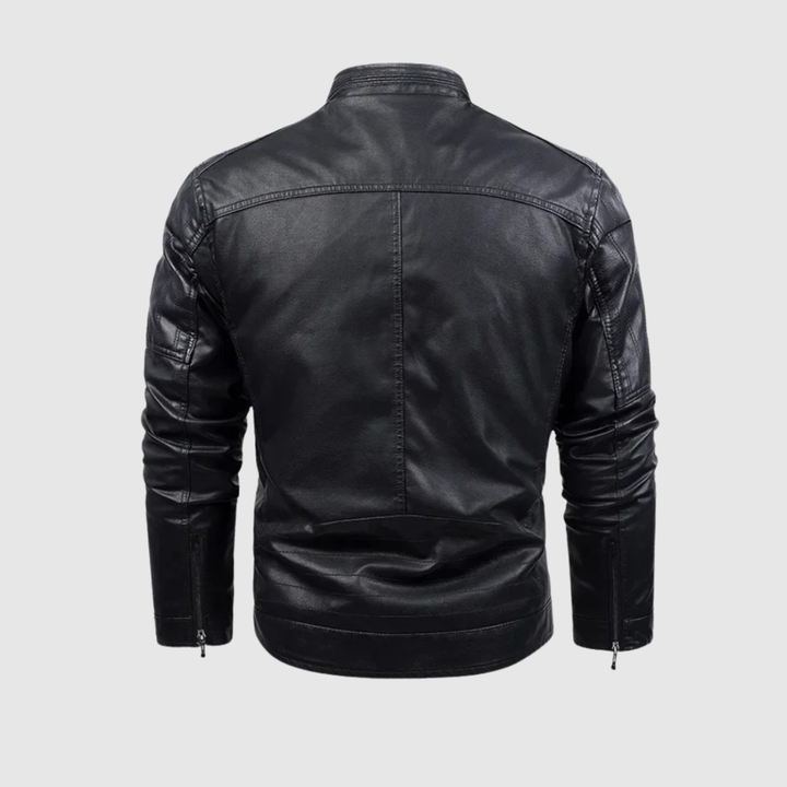 Dorian – Veste en cuir avec doublure contrastante et caractère élégant