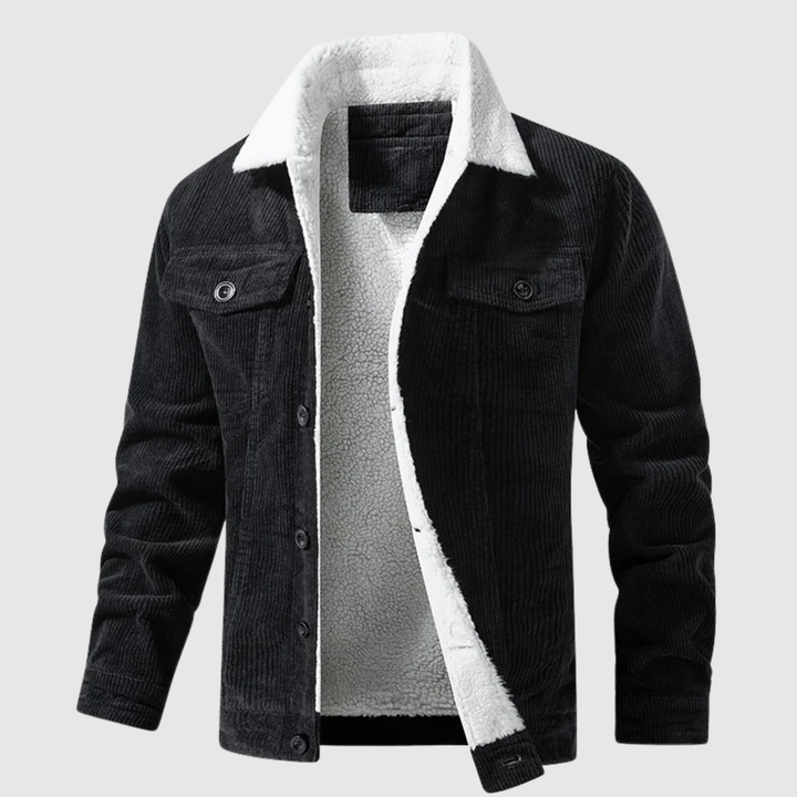 Marek – Veste en velours chaud avec doublure en teddy et finition vintage
