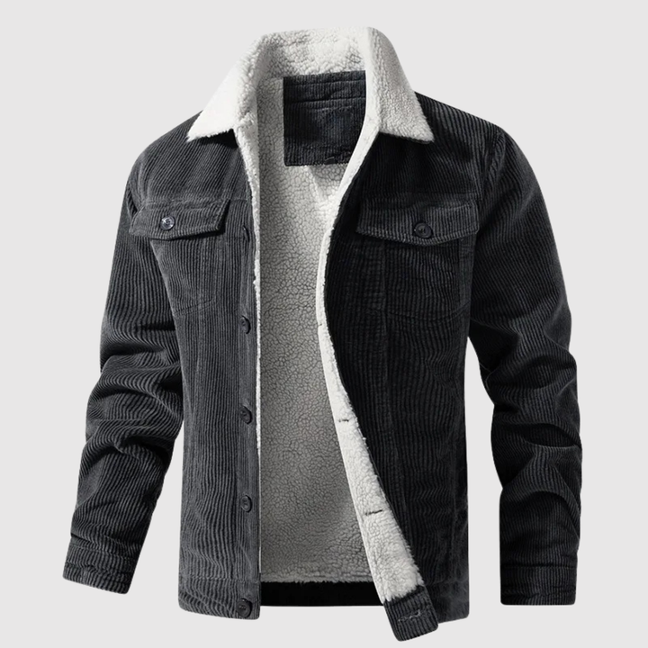 Marek – Veste en velours chaud avec doublure en teddy et finition vintage