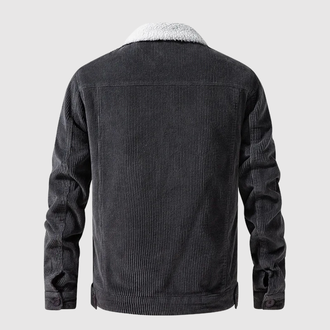 Marek – Veste en velours chaud avec doublure en teddy et finition vintage