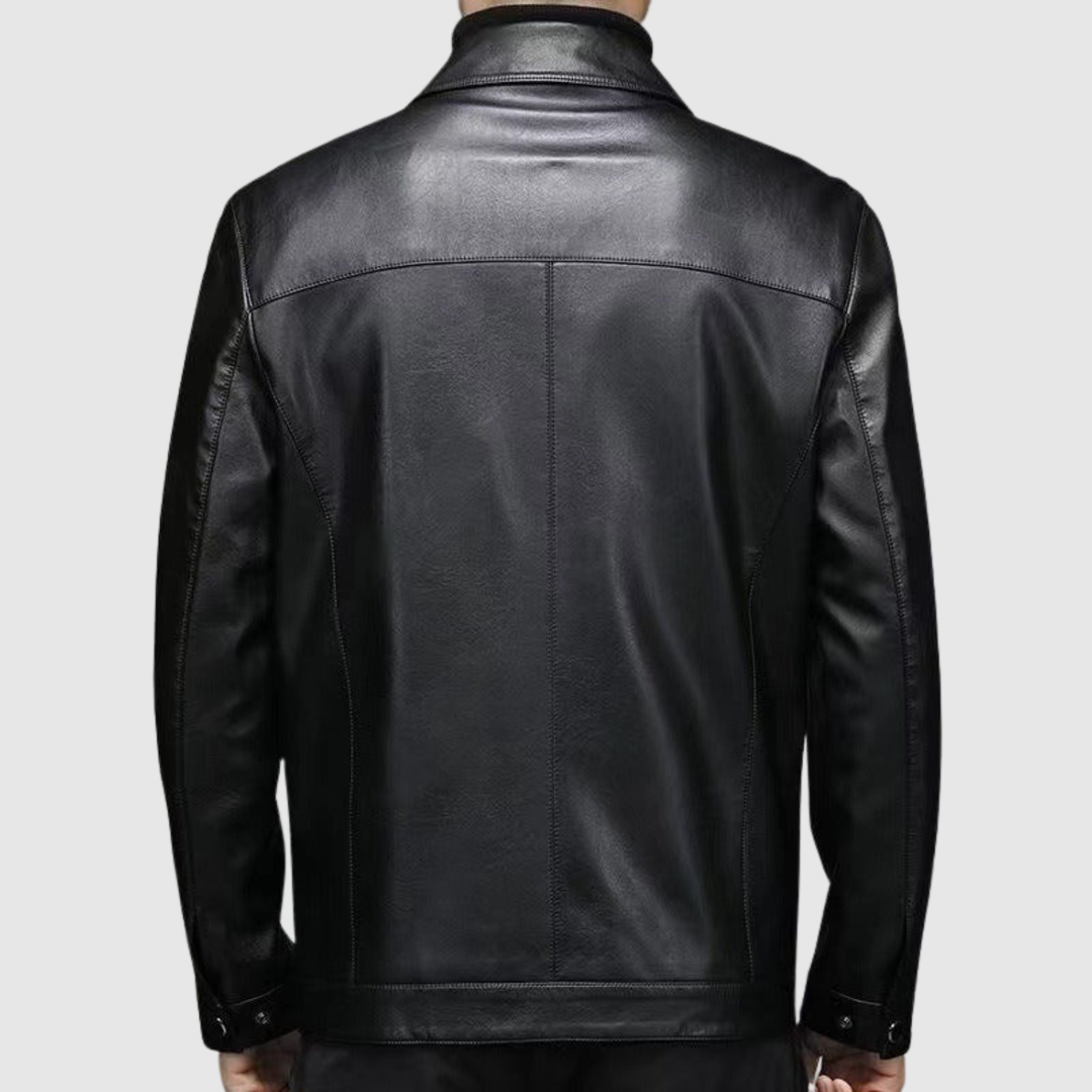 Dorian – Veste en cuir classique avec col pur