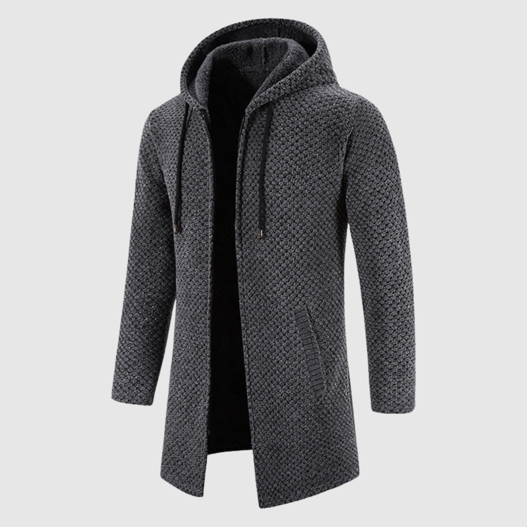 Marek - Pull long en tricot avec capuche
