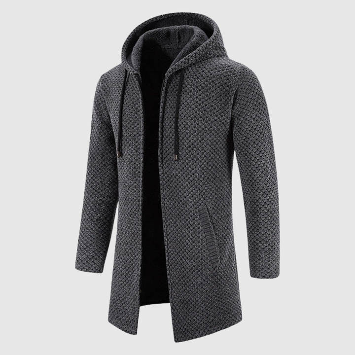 Marek - Pull long en tricot avec capuche