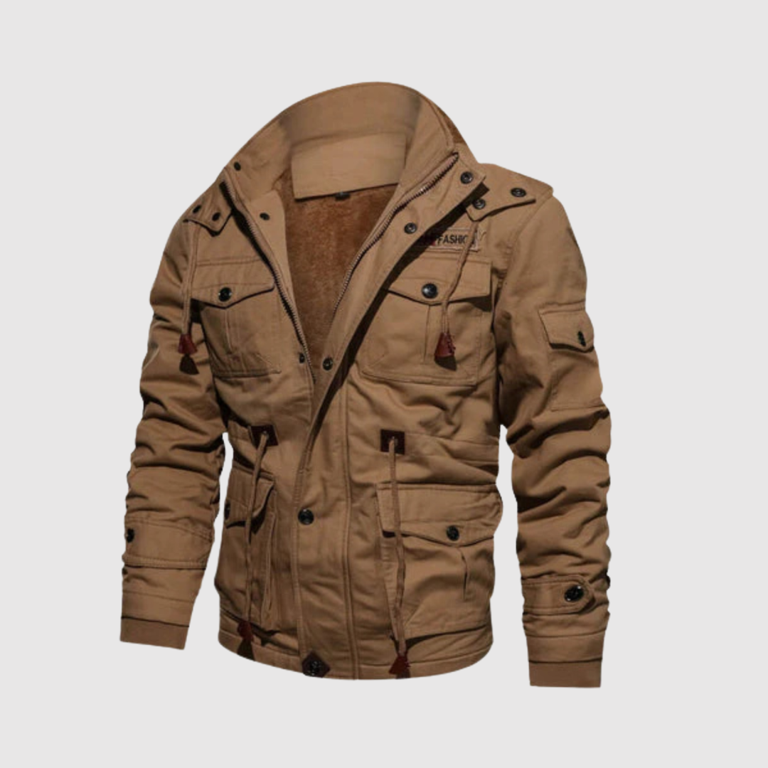 Marek – Veste d'hiver avec doublure en laine et détails en cuir
