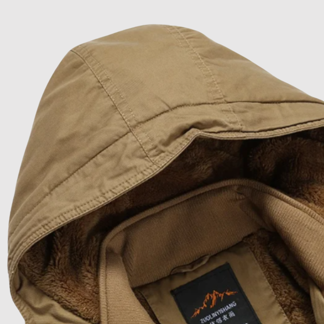Marek – Veste d'hiver en laine avec ceinture et capuche
