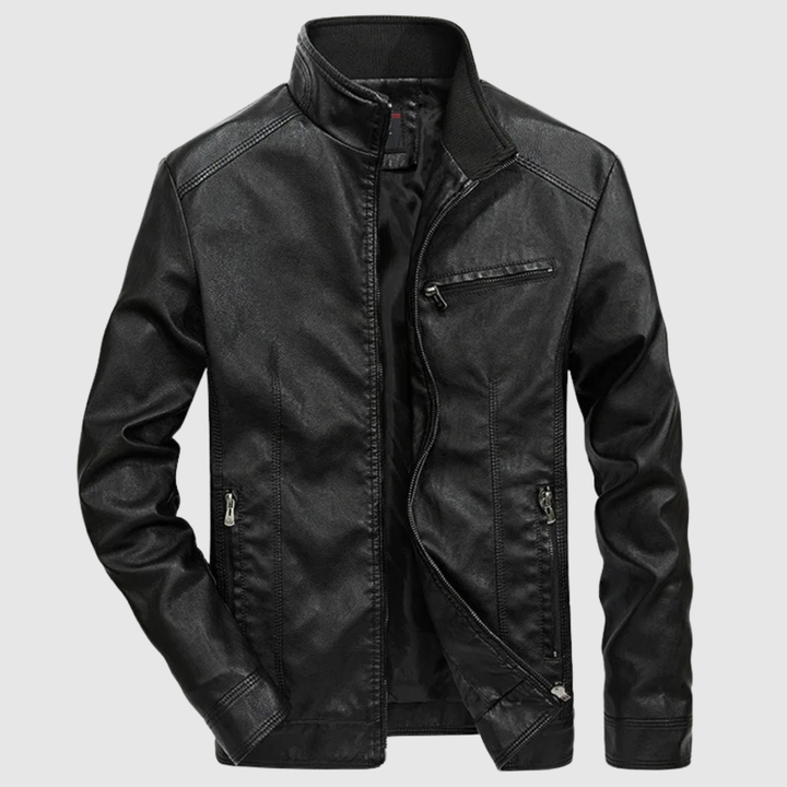 Dorian – Veste en cuir avec fermeture éclair et caractère urbain