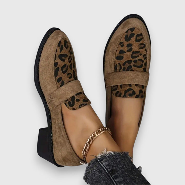 Brunhild - Mules léopard confortables