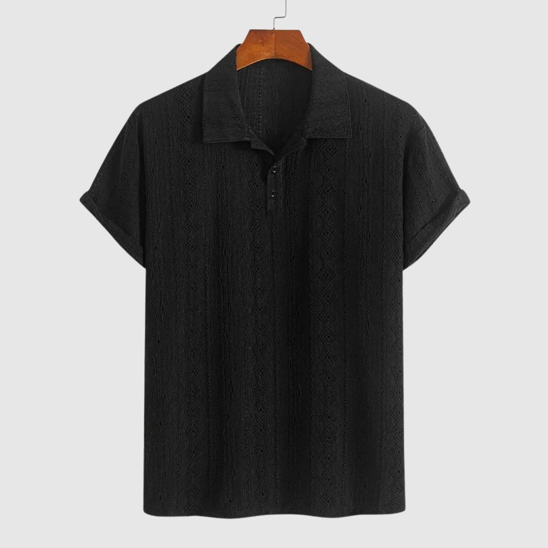 Lucas – Polo délicatement tissé avec un motif texturé
