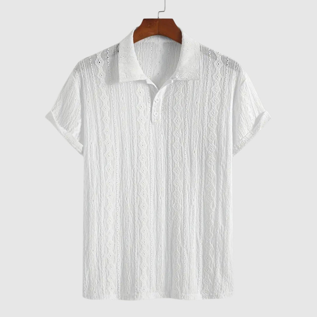 Lucas – Polo délicatement tissé avec un motif texturé
