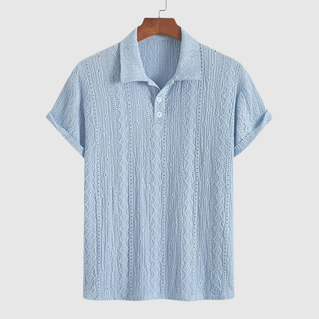 Lucas – Polo délicatement tissé avec un motif texturé